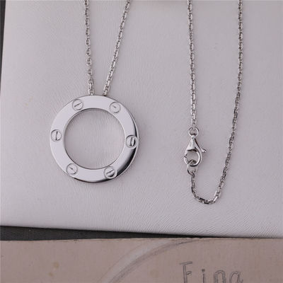 คุณภาพ สร้อยคอรักเครื่องประดับหรูหราคลาสสิกทองคำขาว 18K B7014300 โรงงาน