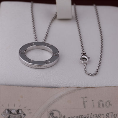 คุณภาพ สร้อยคอรักเครื่องประดับหรูหราคลาสสิกทองคำขาว 18K B7014300 โรงงาน