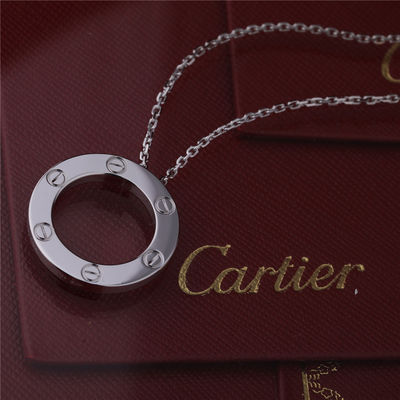 คุณภาพ สร้อยคอรักเครื่องประดับหรูหราคลาสสิกทองคำขาว 18K B7014300 โรงงาน