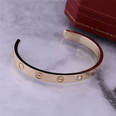 คุณภาพ Love Bracelet กำไลข้อมือทองคำ 18K พร้อมเพชร 1 เม็ด โรงงาน