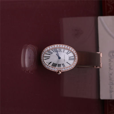 คุณภาพ นาฬิกาแบรนด์หรูทอง 18K Rose Gold นาฬิกาผู้หญิงพร้อมเข็มขัดหนังเพชร โรงงาน