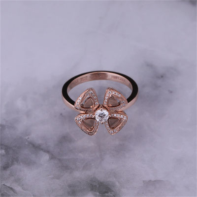 คุณภาพ Roman Love Flower Ring Fiorever 18 kt Rose Gold Ring set with a central diamond and pavé diamonds โรงงาน