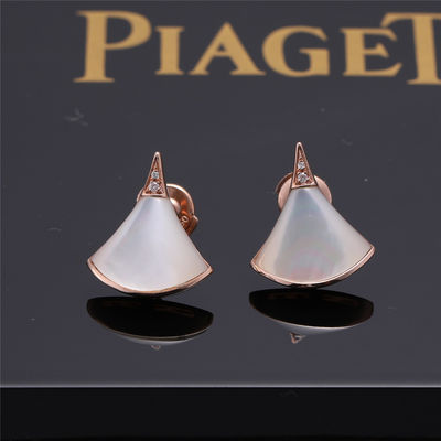 คุณภาพ อิตาลี Roman Spirit DIVAS' DREAM ต่างหู Simple Fine Studs in Rose Gold REF 352600 โรงงาน