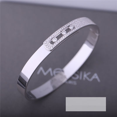 คุณภาพ สร้อยข้อมือเพชรทองคำขาว Paris Jewelry 4.5mm Width โรงงาน