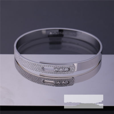 คุณภาพ สร้อยข้อมือเพชรทองคำขาว Paris Jewelry 4.5mm Width โรงงาน
