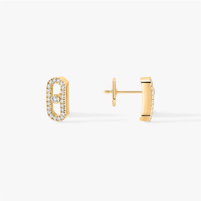 คุณภาพ เครื่องประดับปารีสสุดหรูสำหรับผู้หญิง Luxury Jewelry 18K สีเหลืองทอง Move Uno Diamond Earrings โรงงาน