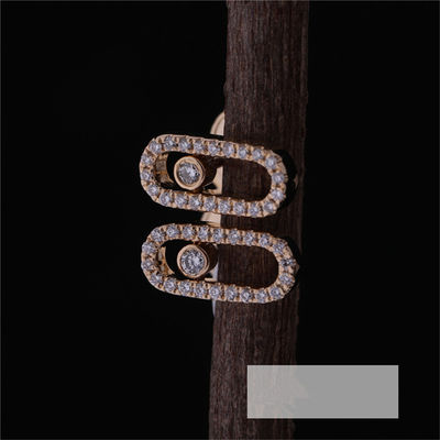 คุณภาพ เครื่องประดับปารีสสุดหรูสำหรับผู้หญิง Luxury Jewelry 18K สีเหลืองทอง Move Uno Diamond Earrings โรงงาน