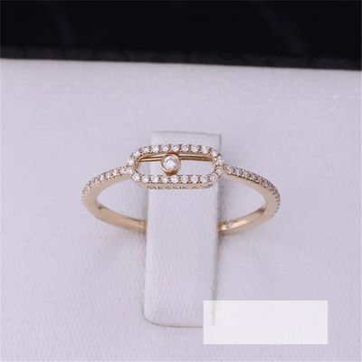 คุณภาพ Luxury Jewelry งานแต่งงานที่หรูหราหมั้นแหวนเพชรย้าย Uno Pavee แหวนใน 18K Pink Gold โรงงาน