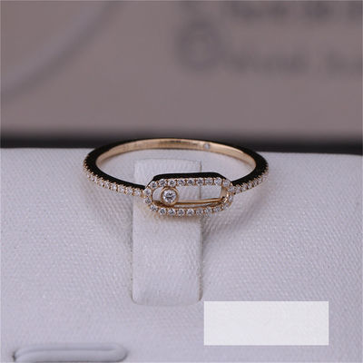คุณภาพ Luxury Jewelry งานแต่งงานที่หรูหราหมั้นแหวนเพชรย้าย Uno Pavee แหวนใน 18K Pink Gold โรงงาน