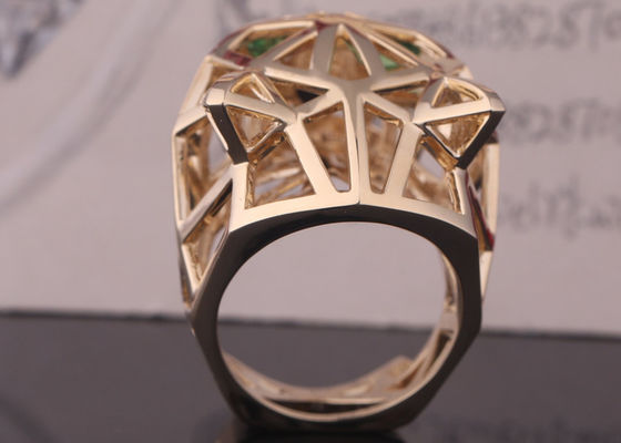 คุณภาพ PanthèRe De Cartier Ring สีเหลืองทอง Tsavorite Garnets Onyx โรงงาน
